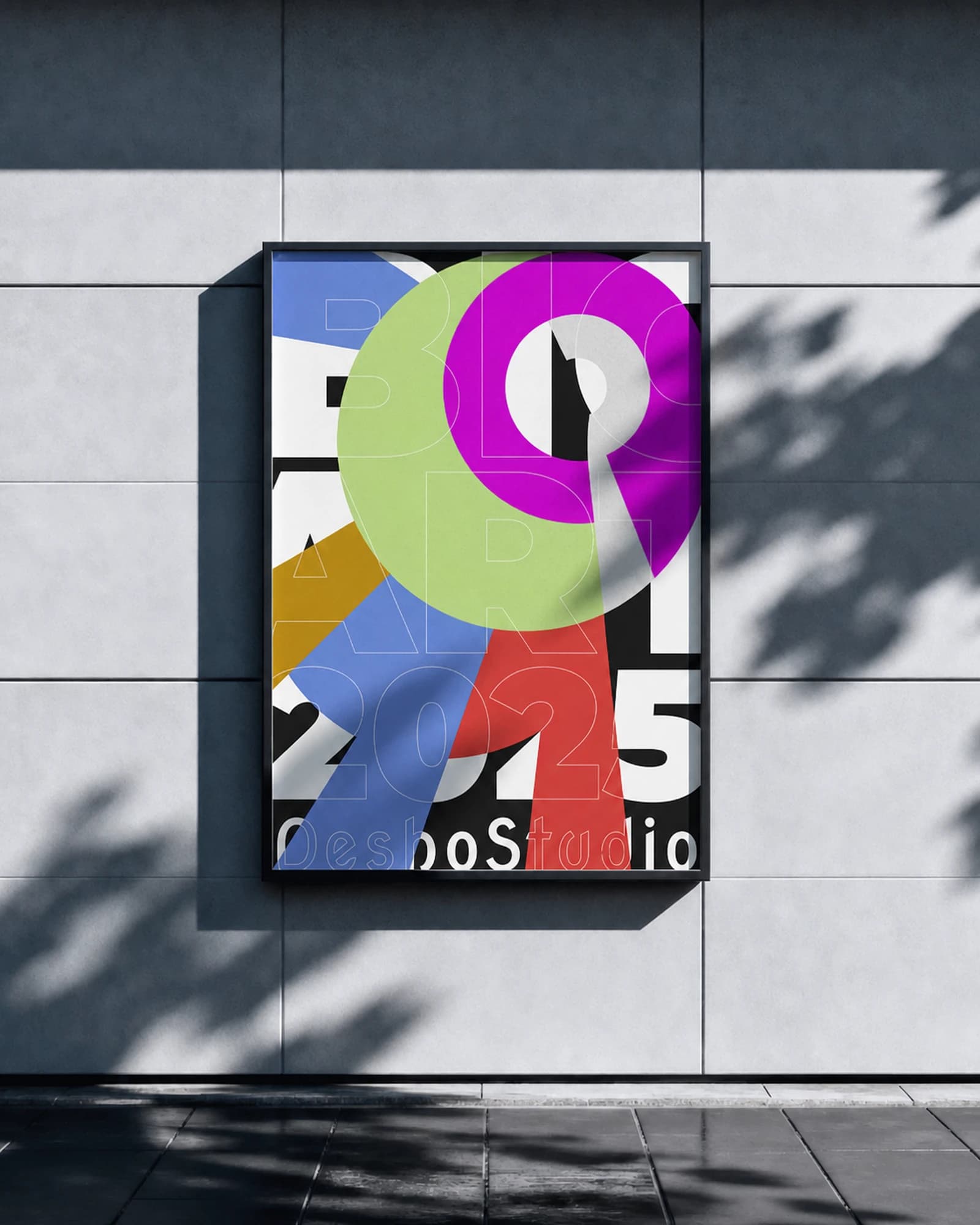 Bold graphic campaign artwork in a tiled gallery