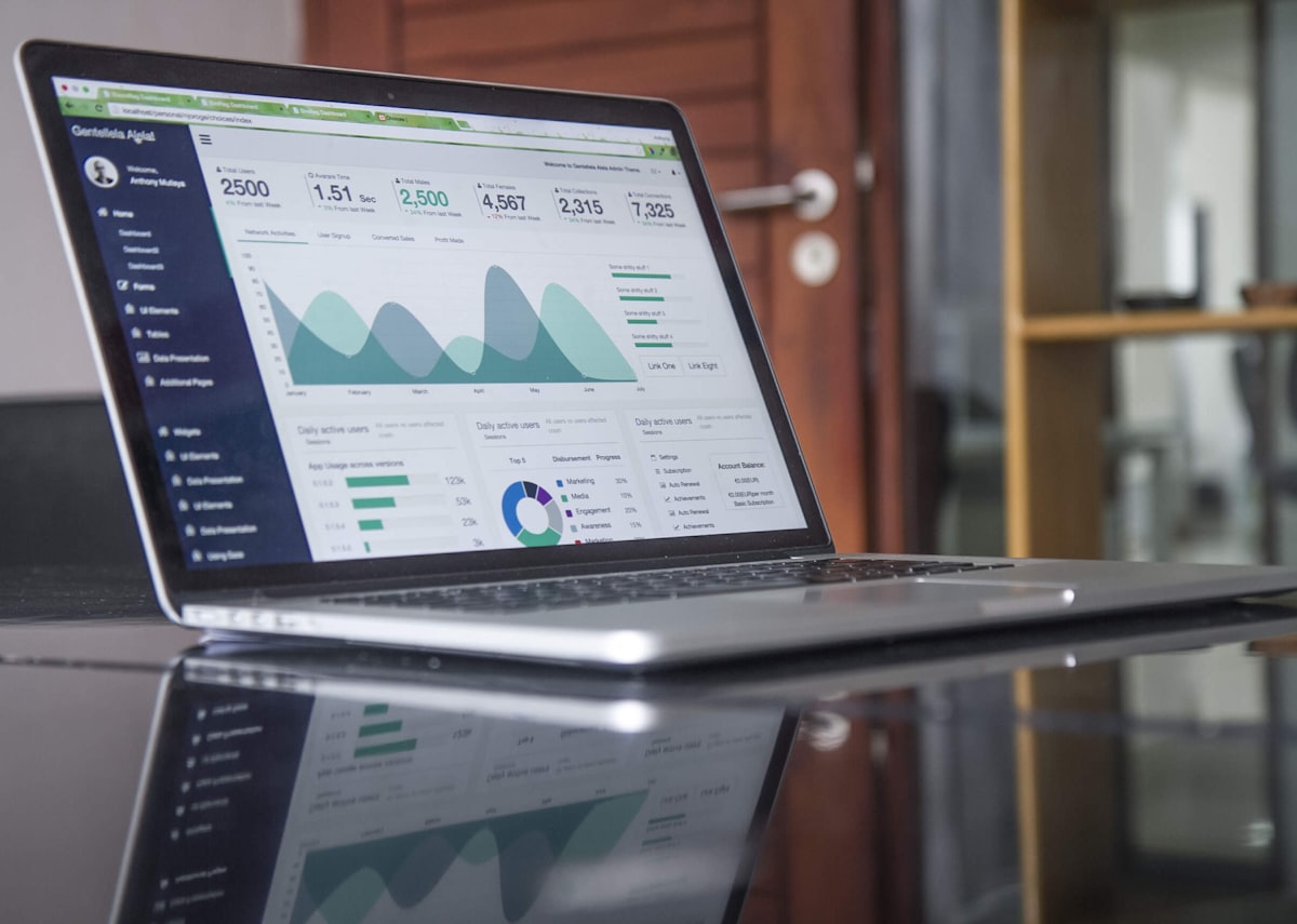 Data analytics dashboard and SEO performance metrics